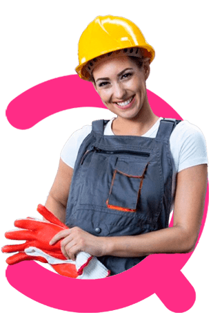 Contratistas con guantes de la home